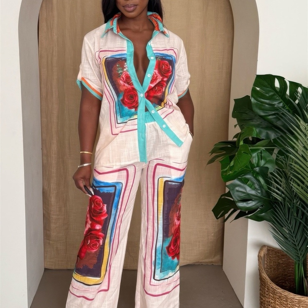 Rosa Frame Button-up Resort Set